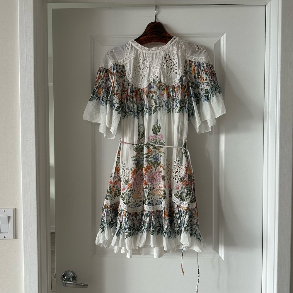 Farm Rio Off-White Sweet Bloom Bouquet Mini Dress - Picture 4 of 8
